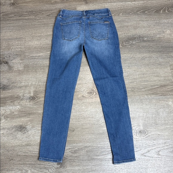 WHBM The Skinny Ankle Jeans Button Hem Blue Sz 0 - Picture 5 of 11